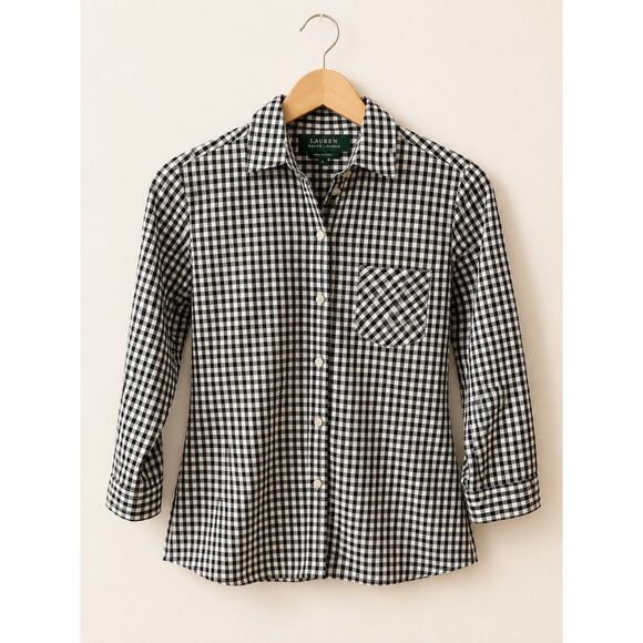 Lauren Ralph Lauren Tops - Lauren Ralph Lauren Gingham Button-Down Shirt | Women's Medium Classic Cotton